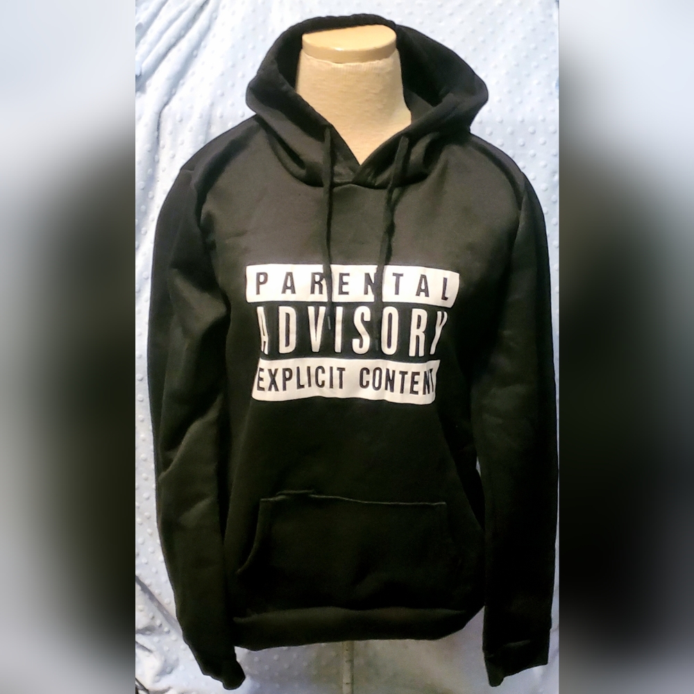 Mister Tee Parental Advisory Men's/Women's Hoodie Black. Tag says XL.